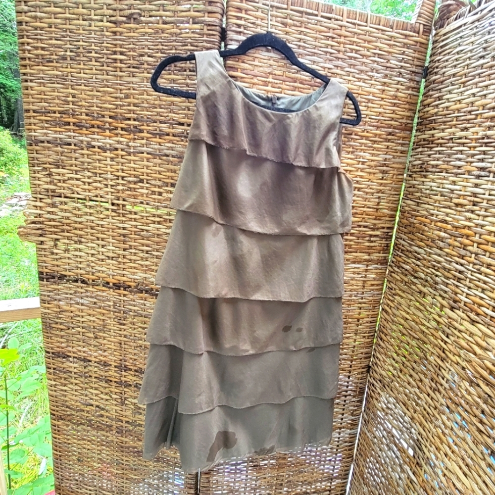 Talbot's Ruffled Dress in Fine Cotton q